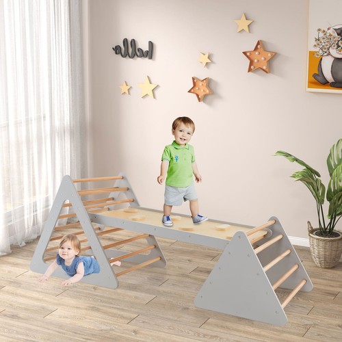 Wooden climbing frame with - climbing,